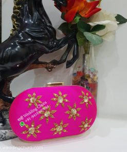 Round Design Pink Clutch